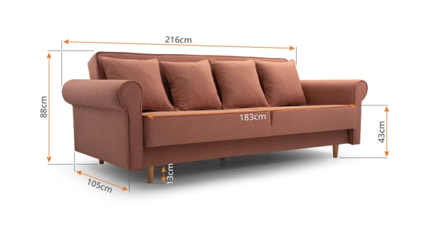 Pohovka SYNSEPALA, tmavě šedá