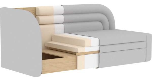 Pohovka TRELOR, levá, bílá látka