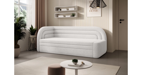 Pohovka TRELOR, levá, bílá látka