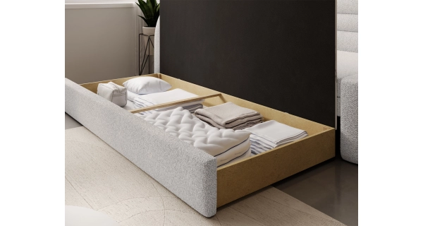 Pohovka TRELOR, levá, bílá látka