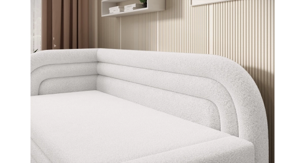 Pohovka TRELOR, levá, bílá látka