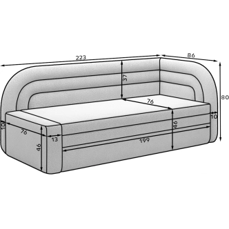 Pohovka TRELOR, pravá, bílá látka