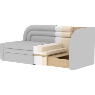 Pohovka TRELOR, pravá, bílá látka