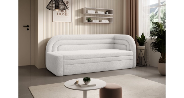 Pohovka TRELOR, pravá, bílá látka