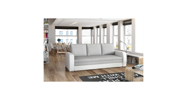 Pohovka/trojsedák MERCHANT, světle šedá/bílá