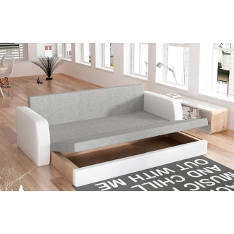 Pohovka/trojsedák MERCHANT, světle šedá/bílá