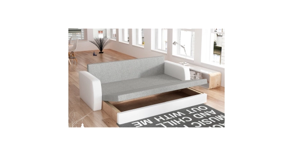 Pohovka/trojsedák MERCHANT, světle šedá/bílá