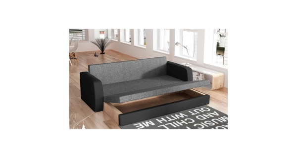 Pohovka/trojsedák MERCHANT, tmavě šedá/černá