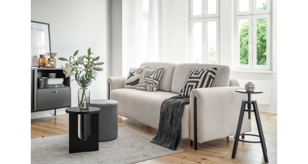 Pohovka VITUS, černá/béžová