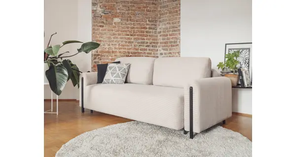 Pohovka VITUS, černá/světlá béžová proužky