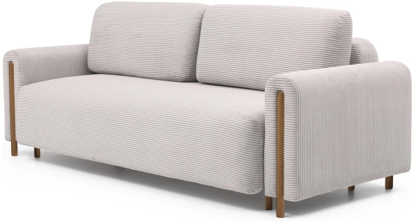 Pohovka VITUS, dub/světlá béžová proužky