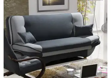 Pohovka WESSON 1, látka grafit/světle šedá látka