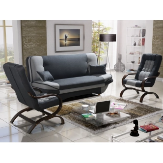 Pohovka WESSON 1, látka grafit/světle šedá látka