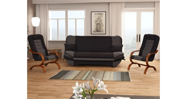 Pohovka WESSON 2, černá látka/šedá látka