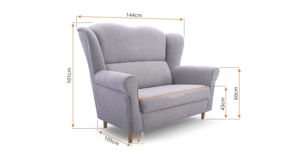 Pohovka ZEBRINA 2, světle šedá