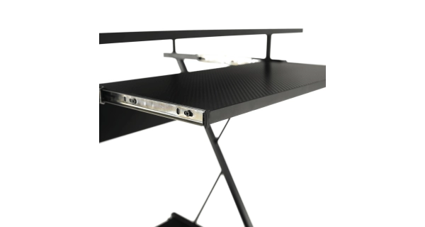 Pojízdný PC stůl/herní stůl s kolečky RAKTA, černá