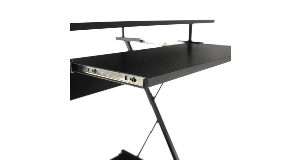 Pojízdný PC stůl/herní stůl s kolečky RAKTA, černá