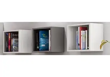 Police DAMARA (3 ks), craft bílý/grafit