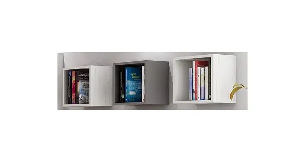 Police DAMARA (3 ks), craft bílý/grafit