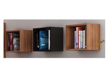 Police DAMARA (3 ks), švestka/černý lesk