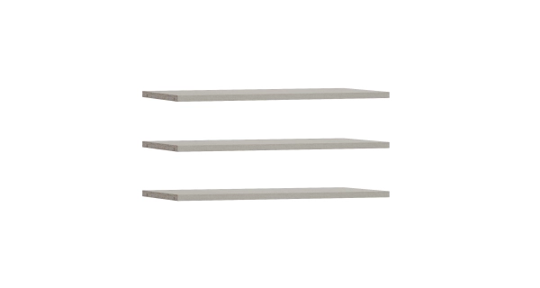 Police do skříně KEBAN 170 cm - sada 3 ks, šedá