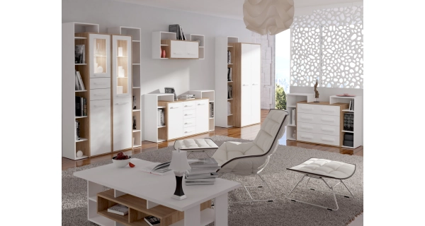 Police DORINDA 2D, dub sonoma/bílá, 5 let záruka