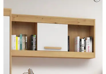 Police GATTON s dvířky, dub artisan/bílý lesk