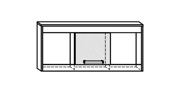 Police GATTON s dvířky, dub artisan/bílý lesk