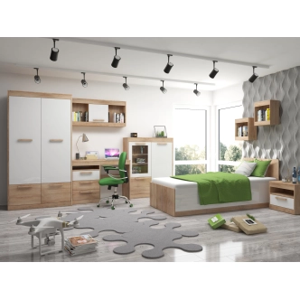 Police GATTON s dvířky, dub sonoma/bílý lesk, 5 let záruka