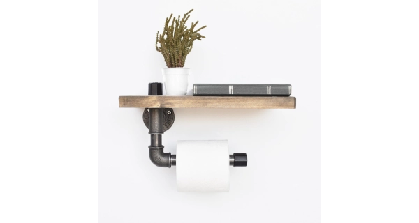 Police na toaletu AMANNDA, černá/vlašský ořech