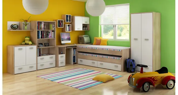 Police NELLORE (3 ks), dub sonoma/bílá