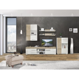 Police SHARPEI, dub šedý/bílý lesk