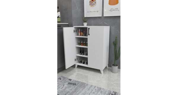 Policová komoda FENVOR, bílá