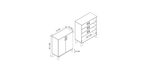 Policová komoda FENVOR, dub safírový