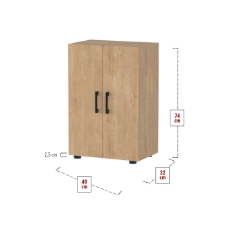 Policová komoda GENMO, dub safírový