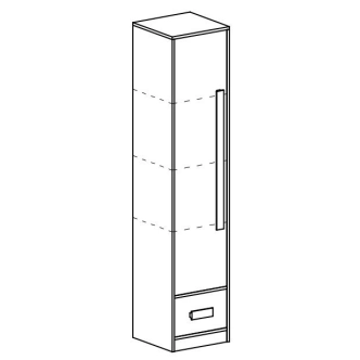 Policová skříň BLOURT, bílý lesk/fialová