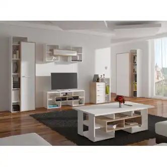 Policová skříň DORINDA levá, dub sonoma/bílá