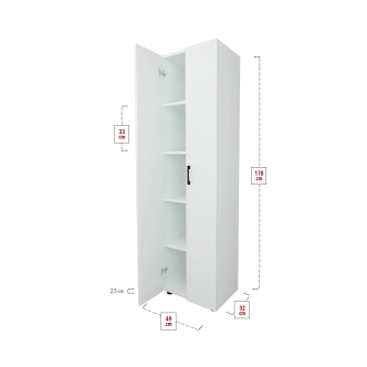 Policová skříň FORLO, bílá