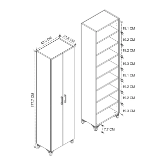 Policová skříň HALIVCAN, lydia
