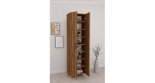 Policová skříň HALIVCAN, ořech