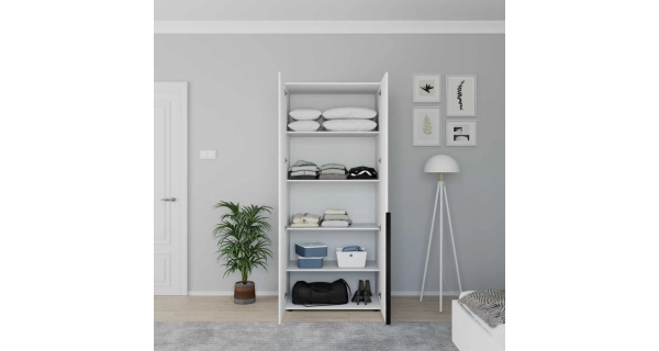 Policová skříň HELMAR, bílá DOPRODEJ