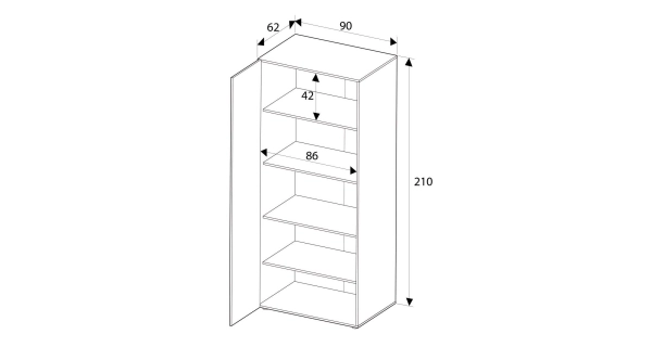 Policová skříň HELMAR, bílá DOPRODEJ