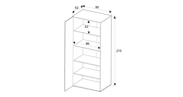 Policová skříň HELMAR, ořech DOPRODEJ