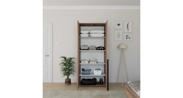 Policová skříň HELMAR, ořech