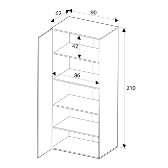 Policová skříň HELMAR, ořech
