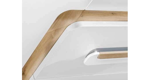 Policová skříň ORAKI III, dub jasný/bílá