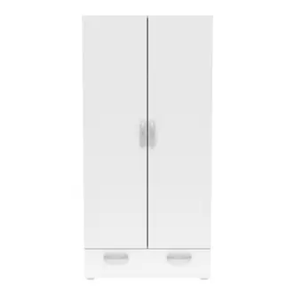 Policová skříň PERK, bílá/dub shannon