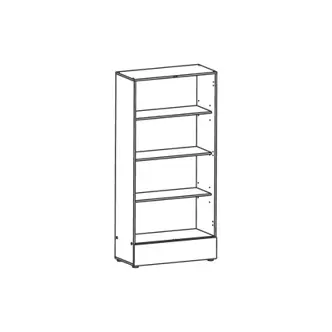 Policová skříň PERK, bílá/dub shannon