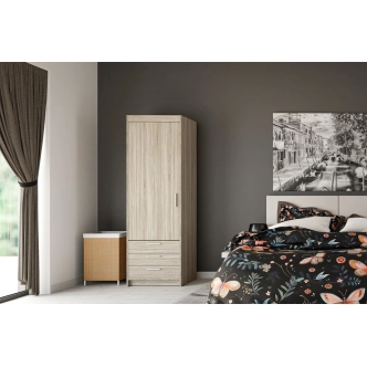 Policová skříň TEKEN 1D 3S, dub sonoma