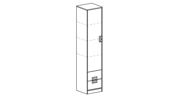Policová skříň UWARA, dub jasný/bílá